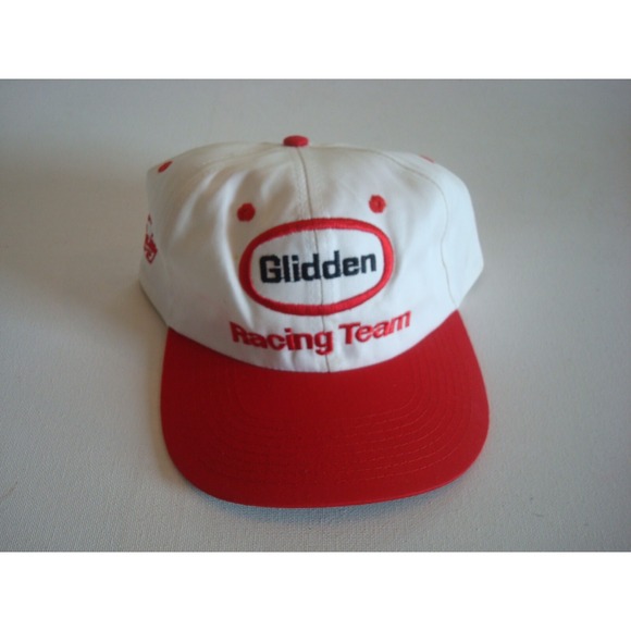 Nascar Other - GLIDDEN NASCAR RACINF‎ LEATHER BEACH GOLF STRAPBACK DEADSTOCK HAT CAP VINTAGE R1